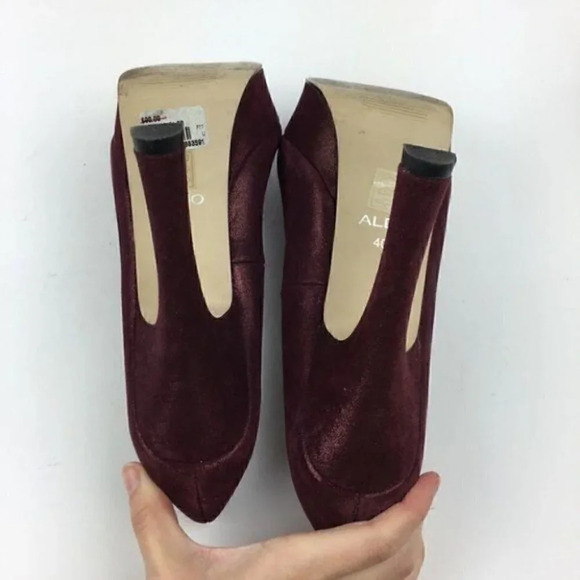 Aldo Heels Sz 40 10 Plum Purple Glitter Platforms - Picture 5 of 8